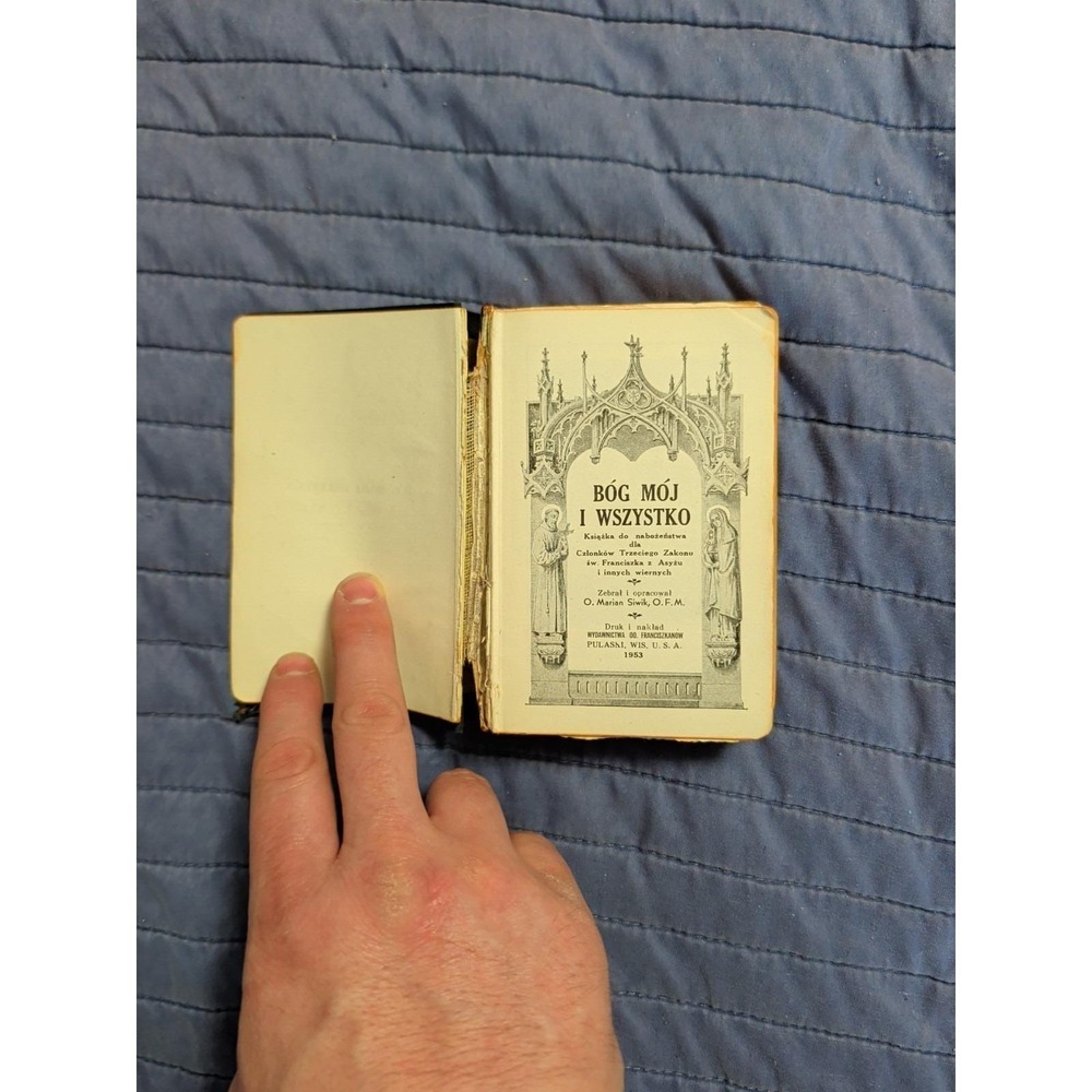 1953 Polish Catholic Prayer Book BÓG MÓJ I WSZYSTKO Pulaski WI - Repair Needed - Picture 2 of 6